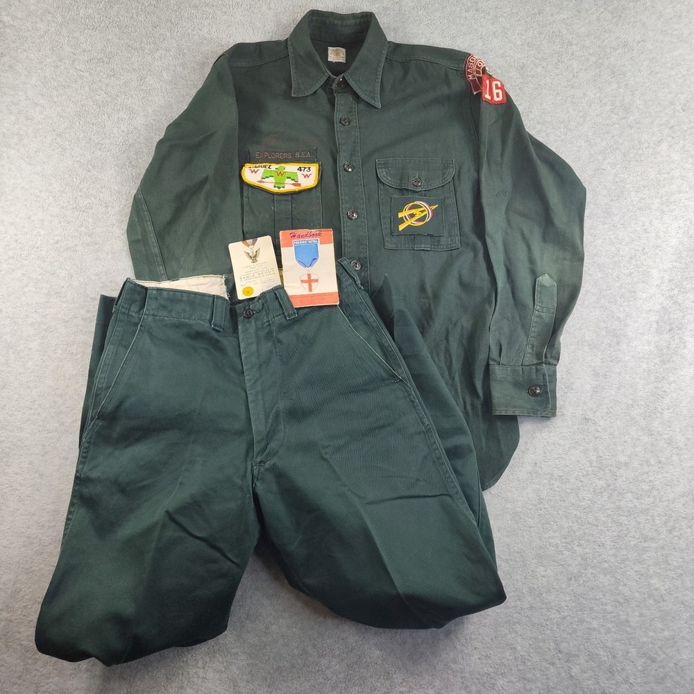 Boy Scouts America 60s VTG Tags Explorer Uniform Sanforized BSA BB28.7GA3571‎